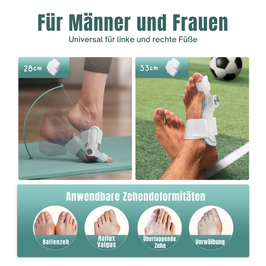 PATENTIERTE Hallux Valgus (Ballenzeh) Schiene & Training Komplett-Set