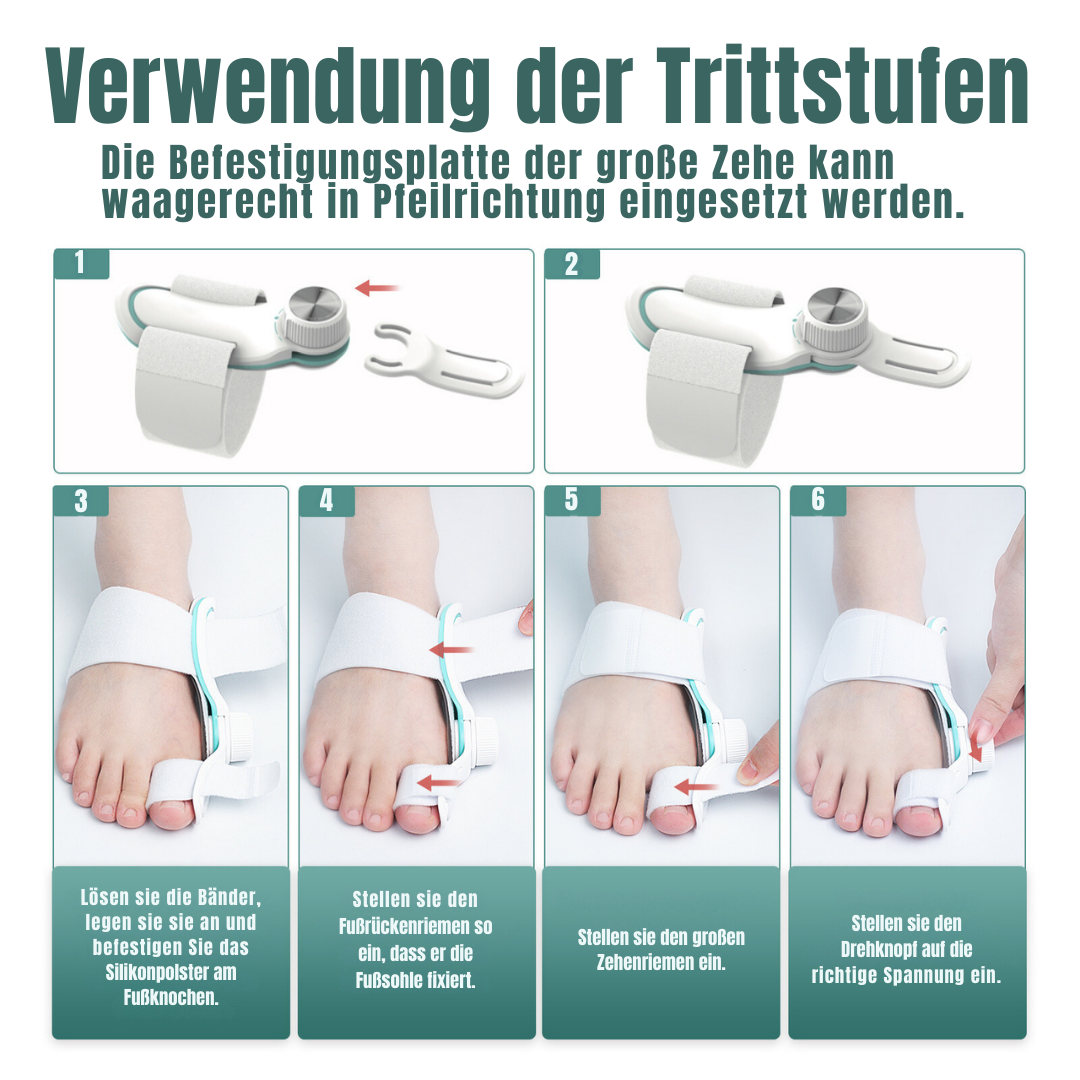 PATENTIERTE Hallux Valgus (Ballenzeh) Schiene & Training Komplett-Set