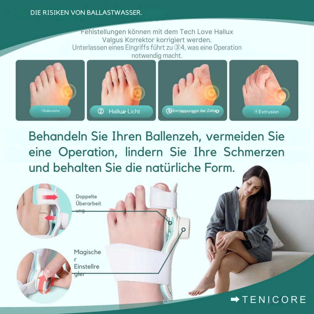 PATENTIERTE Hallux Valgus (Ballenzeh) Schiene & Training Komplett-Set